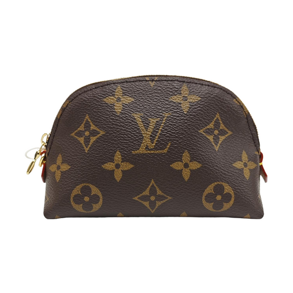 COSMETIC Monogram Coated Canvas Brown