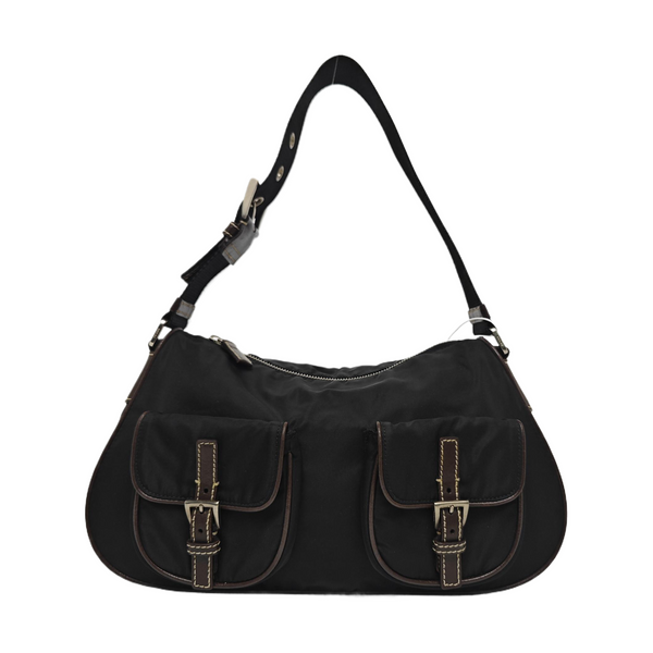 Nylon Shoulder Bag Black