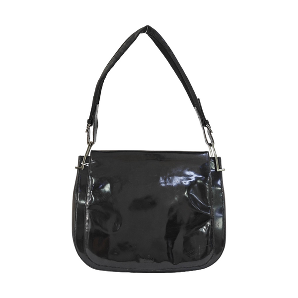 Patent Leather Shoulder Bag Black