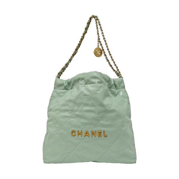 CHANEL 22 Small Quilted Calfskin Green