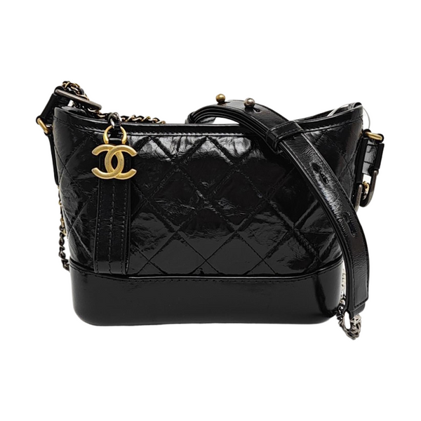 GABRIELLE Small Quilted Calfskin Black