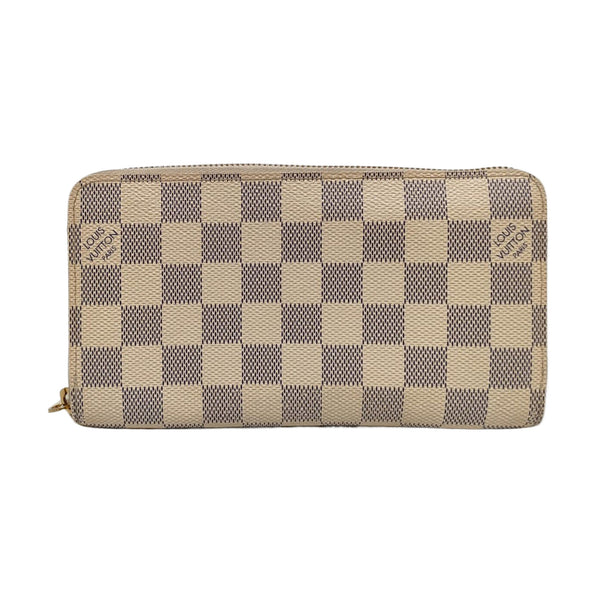 ZIPPY Damier Azur Coated Canvas White Wallet