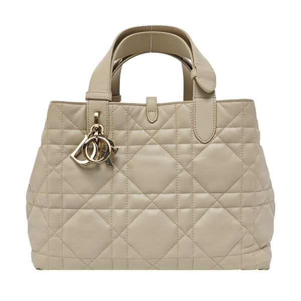 Toujours Medium Cannage Calfskin Beige