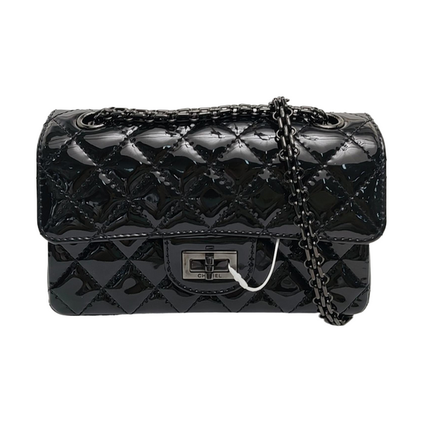 2.55 224 (mini) Quilted Patent Calfskin Black