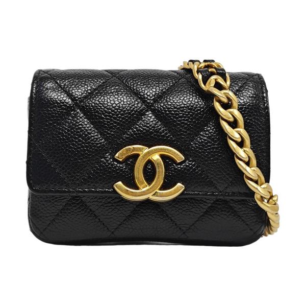 Quilted Grained Calfskin Black
