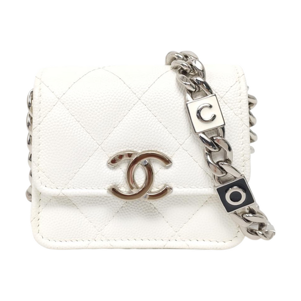 Quilted Grained Calfskin White