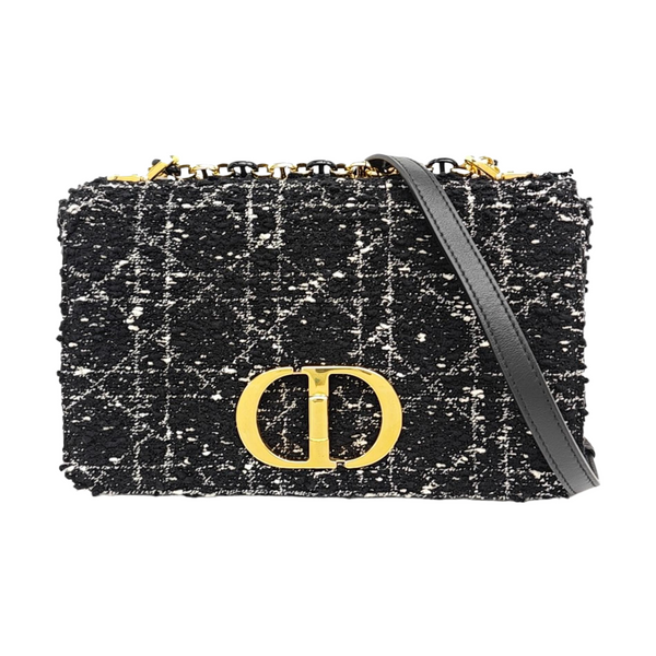 Dior Caro Medium Cannage Wool Black