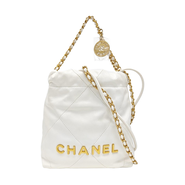 CHANEL 22 Mini Quilted Calfskin White
