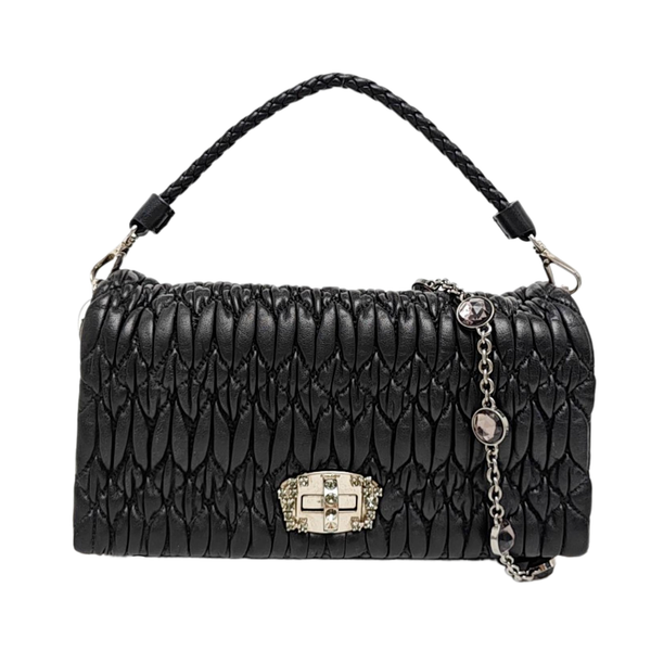Crystal Quilted Lambskin Black