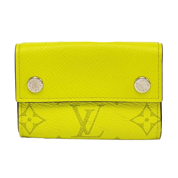 DISCOVERY Monogram Coated Canvas Yellow Card Holder