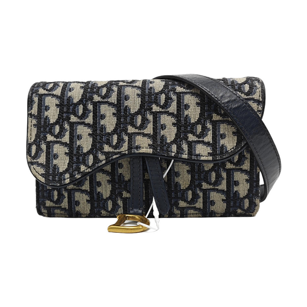 Authenticated pre-owned Saddle Oblique Canvas Blue - Belt Bag at Looply