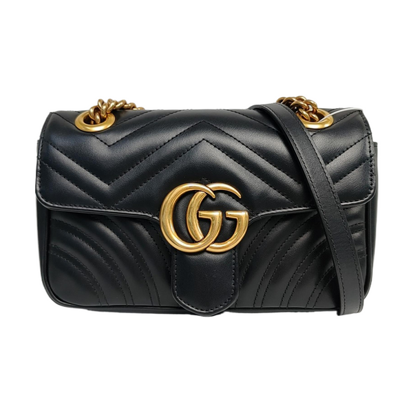 GG Marmont Small Quilted Calfskin Black