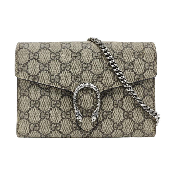 Dionysus Mini Monogram Coated Canvas Beige
