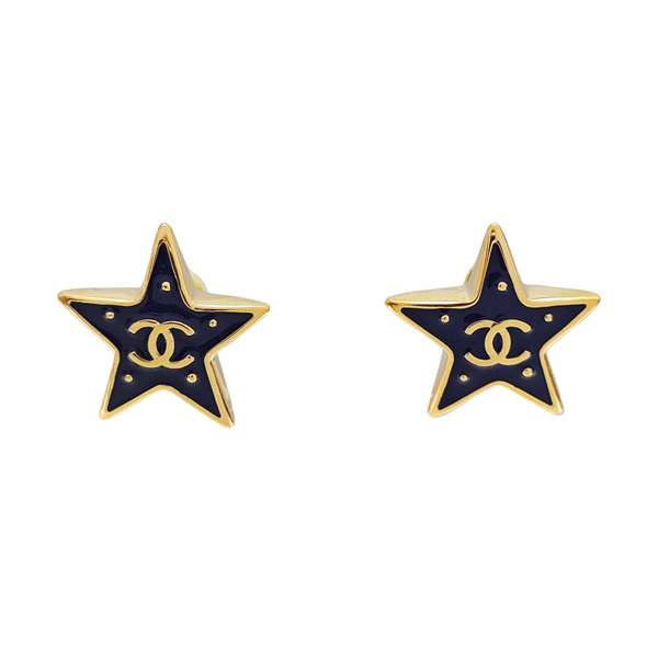 Metal Blue Stud Earrings