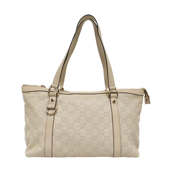 Abbey Monogram Calfskin White
