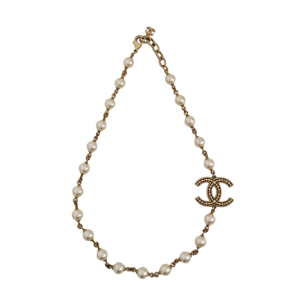 Faux Pearl Gold Necklace