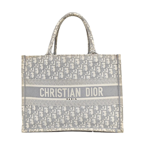 Book Tote Medium Oblique Canvas White