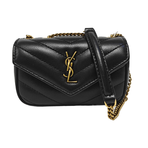 LOULOU Chevron Lambskin Black
