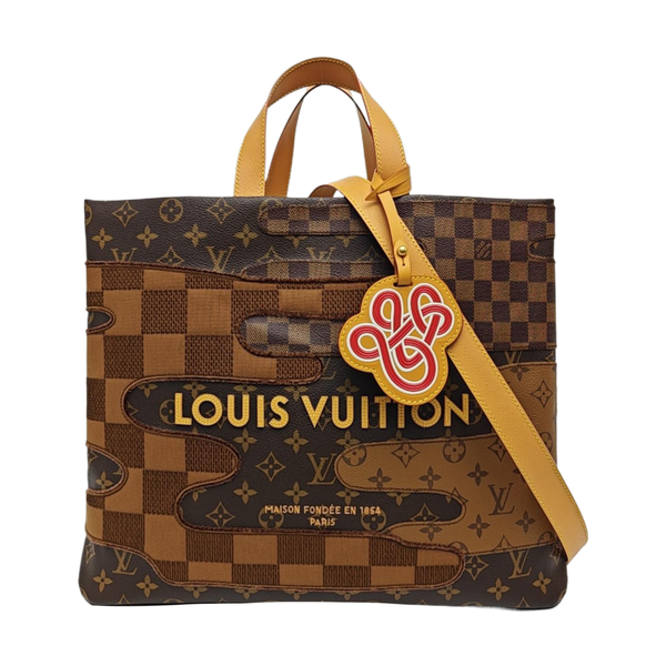 SHOPPER MM Damier Ebene Coated Canvas Brown