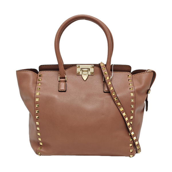 Rockstud Calfskin Beige