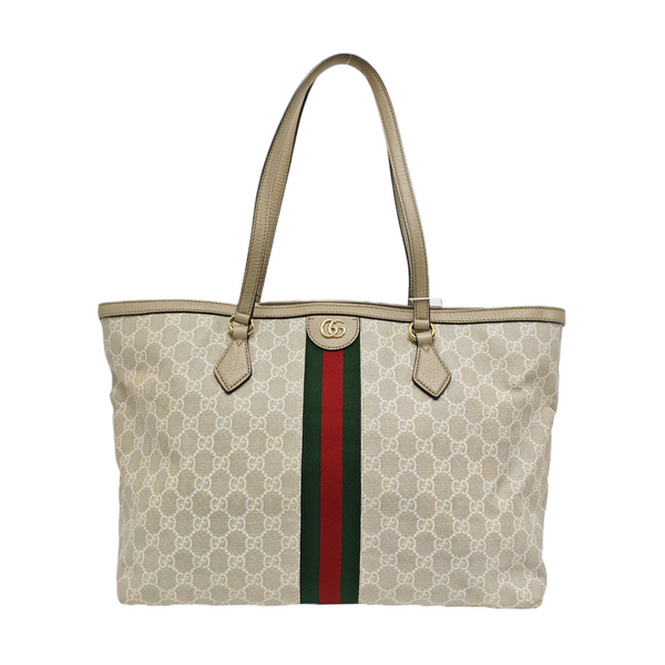 Ophidia Medium Monogram Coated Canvas Beige
