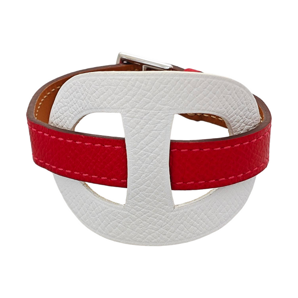Brazalete de cuero rojo