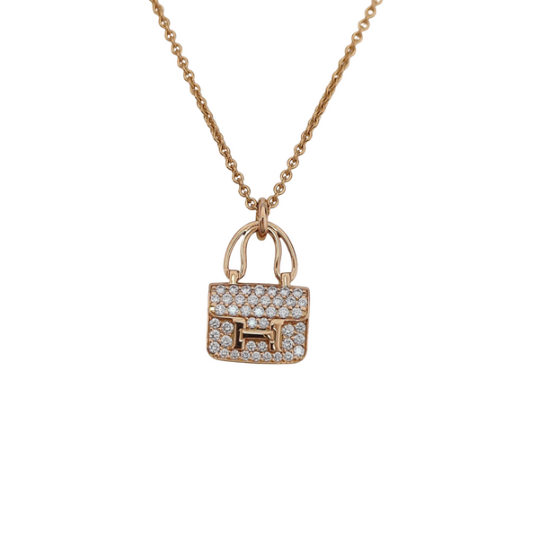 Amulettes Constance 18k Rose Gold Necklace