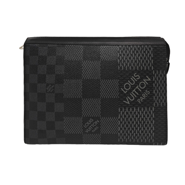 Pochette Voyag MM Damier Graphite Coated Canvas Gray