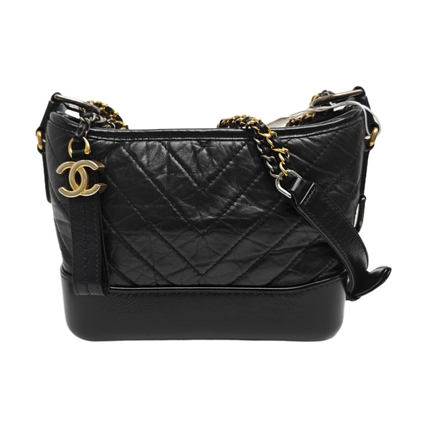 GABRIELLE Small Quilted Calfskin Black