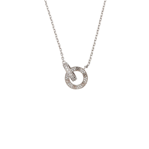 LOVE 18k White Gold Silver Necklace