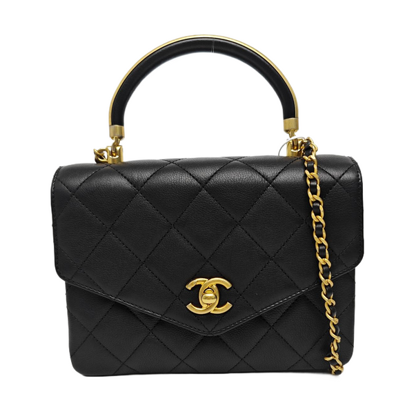 Quilted Calfskin Shoulder Bag Black