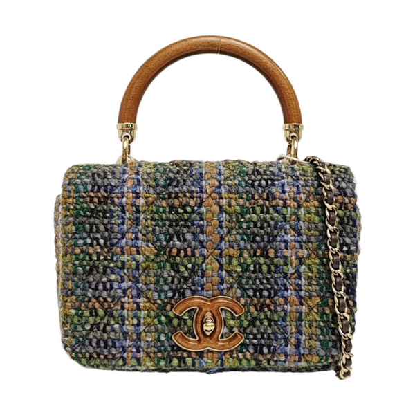 Quilted Wool Shoulder Bag Multicolor