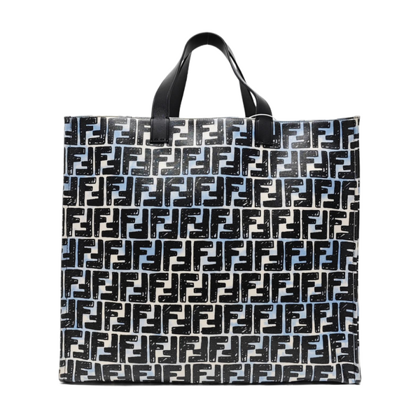 Coated Canvas Tote Bag Blue