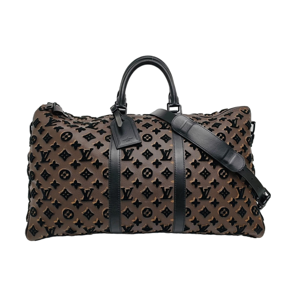 KEEPALL 50 Lona recubierta Monogram Marrón
