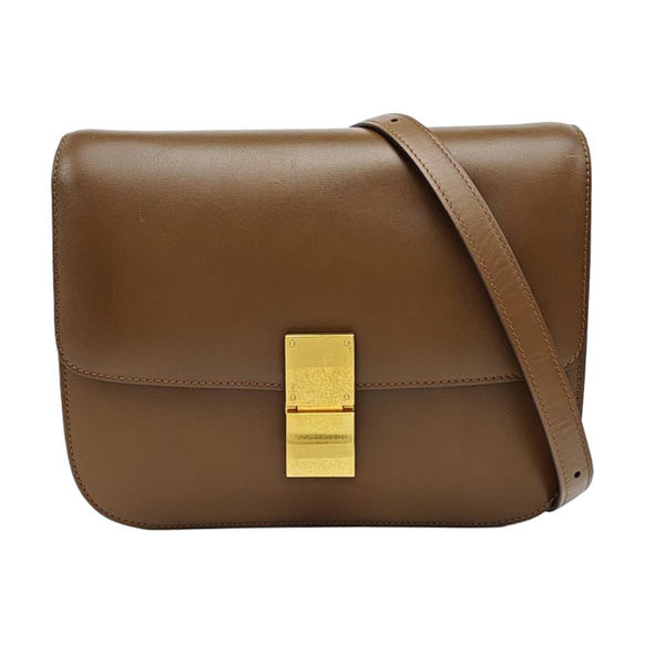 CLASSIC BOX Medium Calfskin Brown