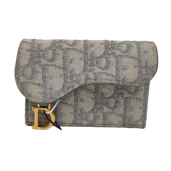 Authenticated pre-owned Saddle Oblique Canvas Gray Wallet - Wallet at Looply
