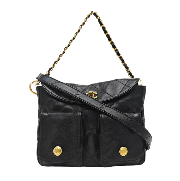Suppletwins Quilted Calfskin Black