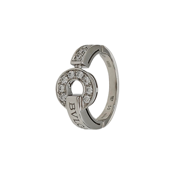 BVLGARI BVLGARI 18k White Gold Silver Ring EU 50