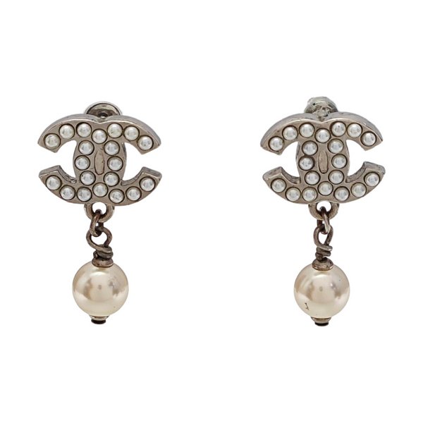 CC Logo Metal Silver Earrings