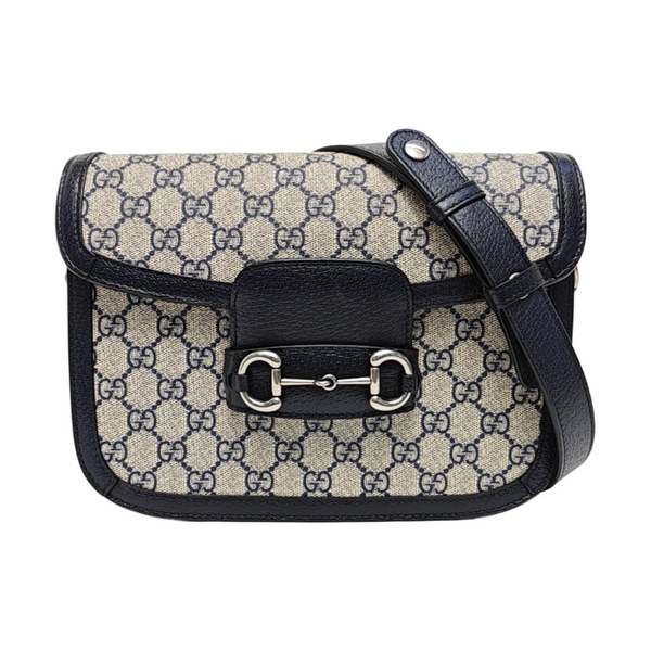 Horsebit 1955 Small Monogram Coated Canvas Beige