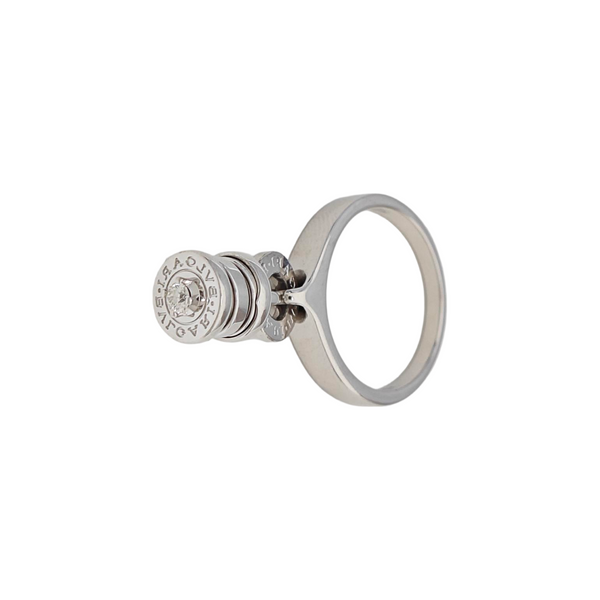 18k White Gold Silver Ring EU 55