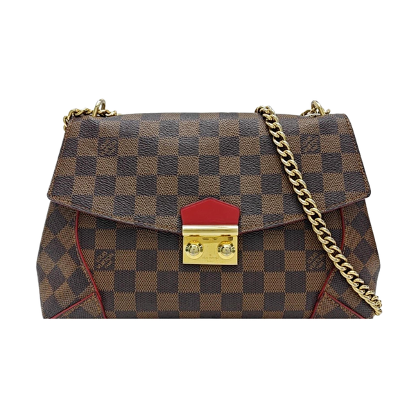 CAÏSSA Damier Ebene Coated Canvas Brown