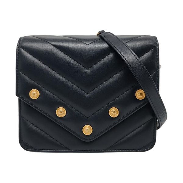 Chevron, Quilted Lambskin Black