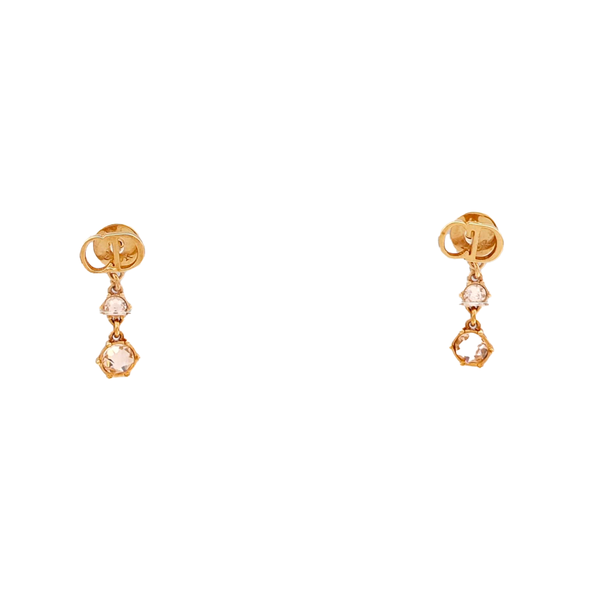 Petit CD Metal Rose Gold Stud Earrings