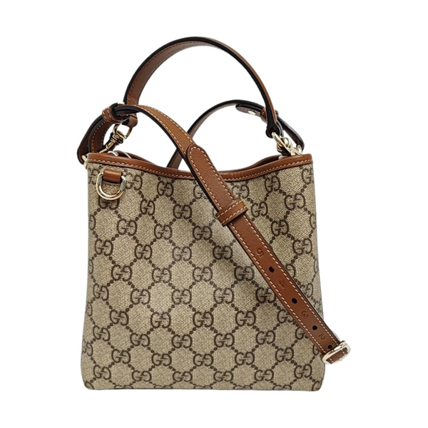 GG Emblem Monogram Coated Canvas Beige
