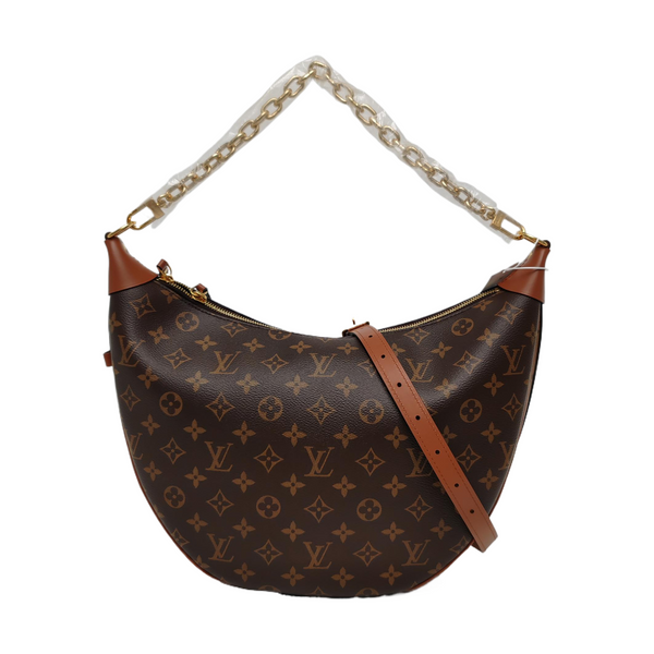 LOOP HOBO Monogram Coated Canvas Brown
