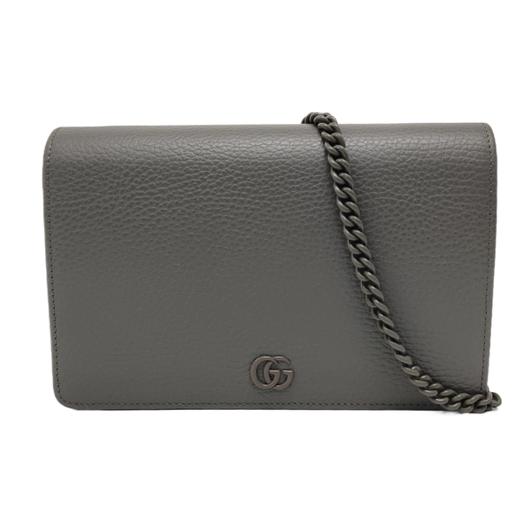 Authenticated pre-owned GG Marmont Mini Calfskin Gray - Shoulder Bag at Looply