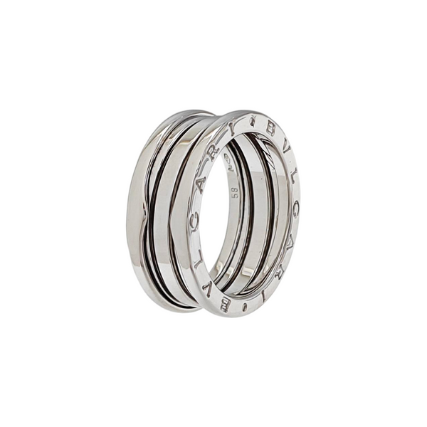 B.ZERO1 18k White Gold Silver Ring EU 58