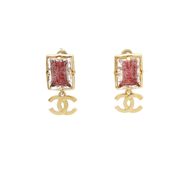 Metal Red Stud Earrings