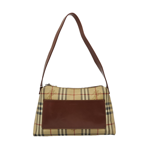 Coated Canvas Shoulder Bag Brown